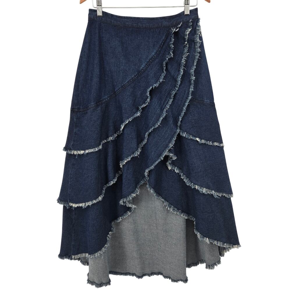 C Wonder by Christian Siriano Runway Denim Ruffle Skirt – Size 6 Country Concert